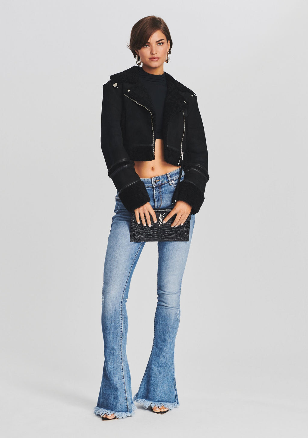 Henley Leather Jacket by retrofête in Black, product image 2