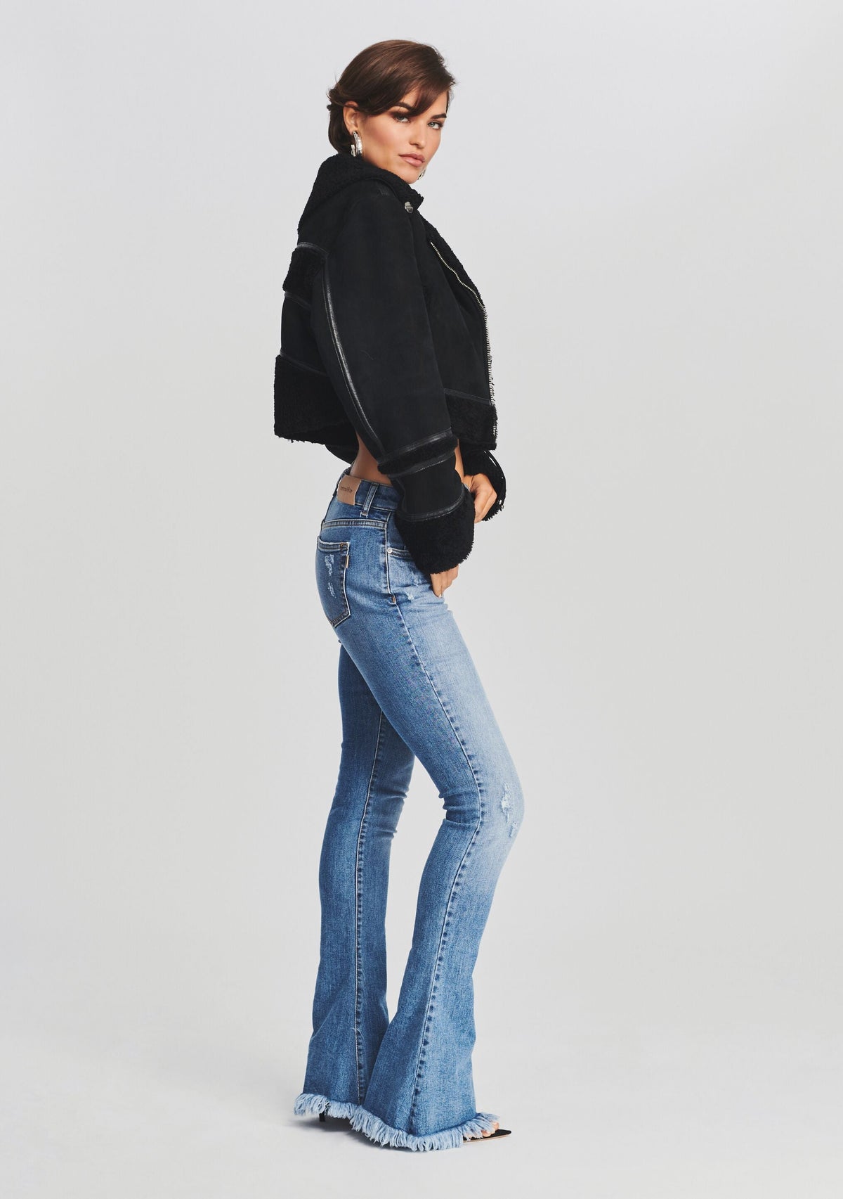 Henley Leather Jacket by retrofête in Black, product image 3