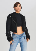 Henley Leather Jacket by retrofête in Black, product image 1