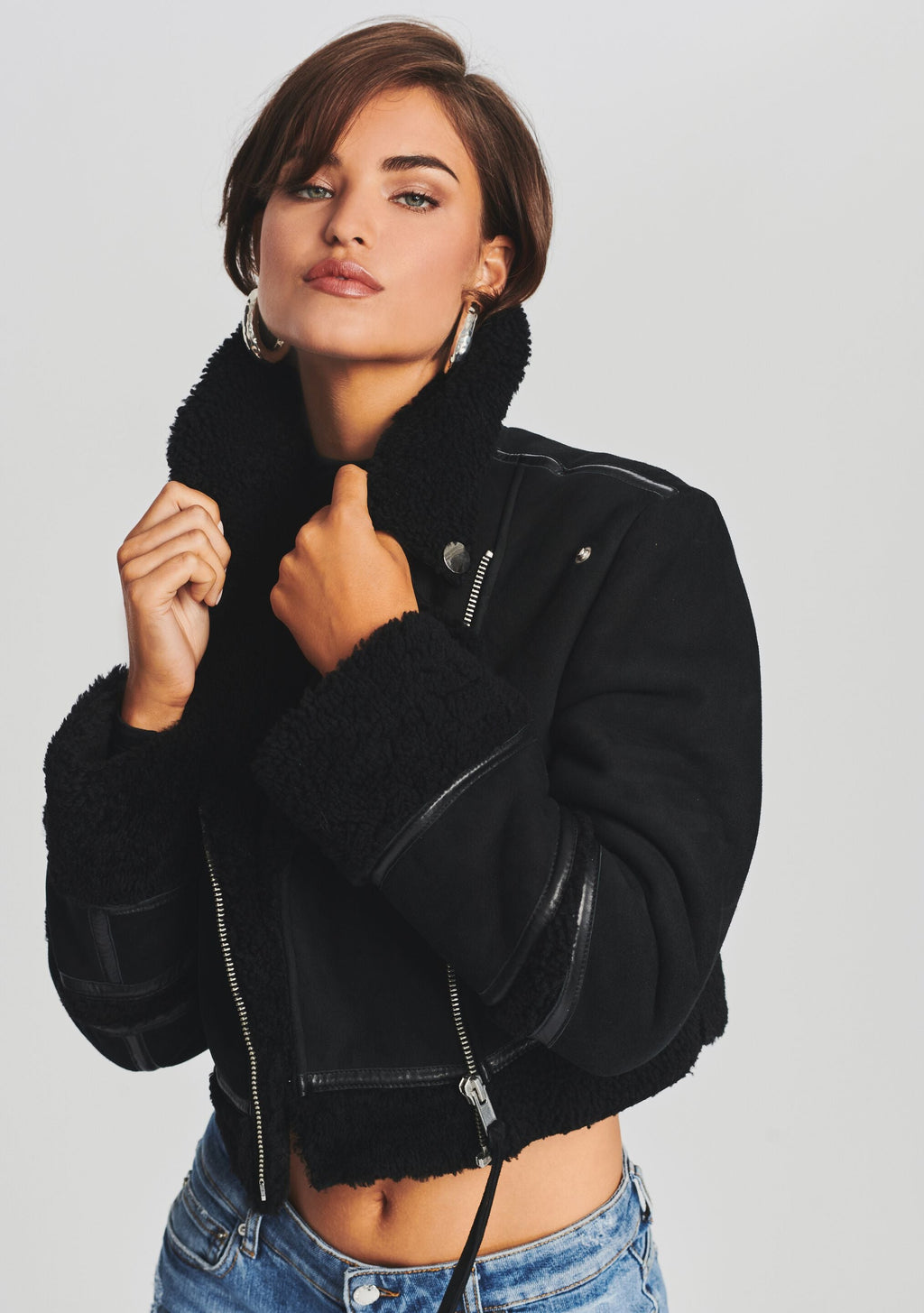 Henley Leather Jacket by retrofête in Black, product image 5