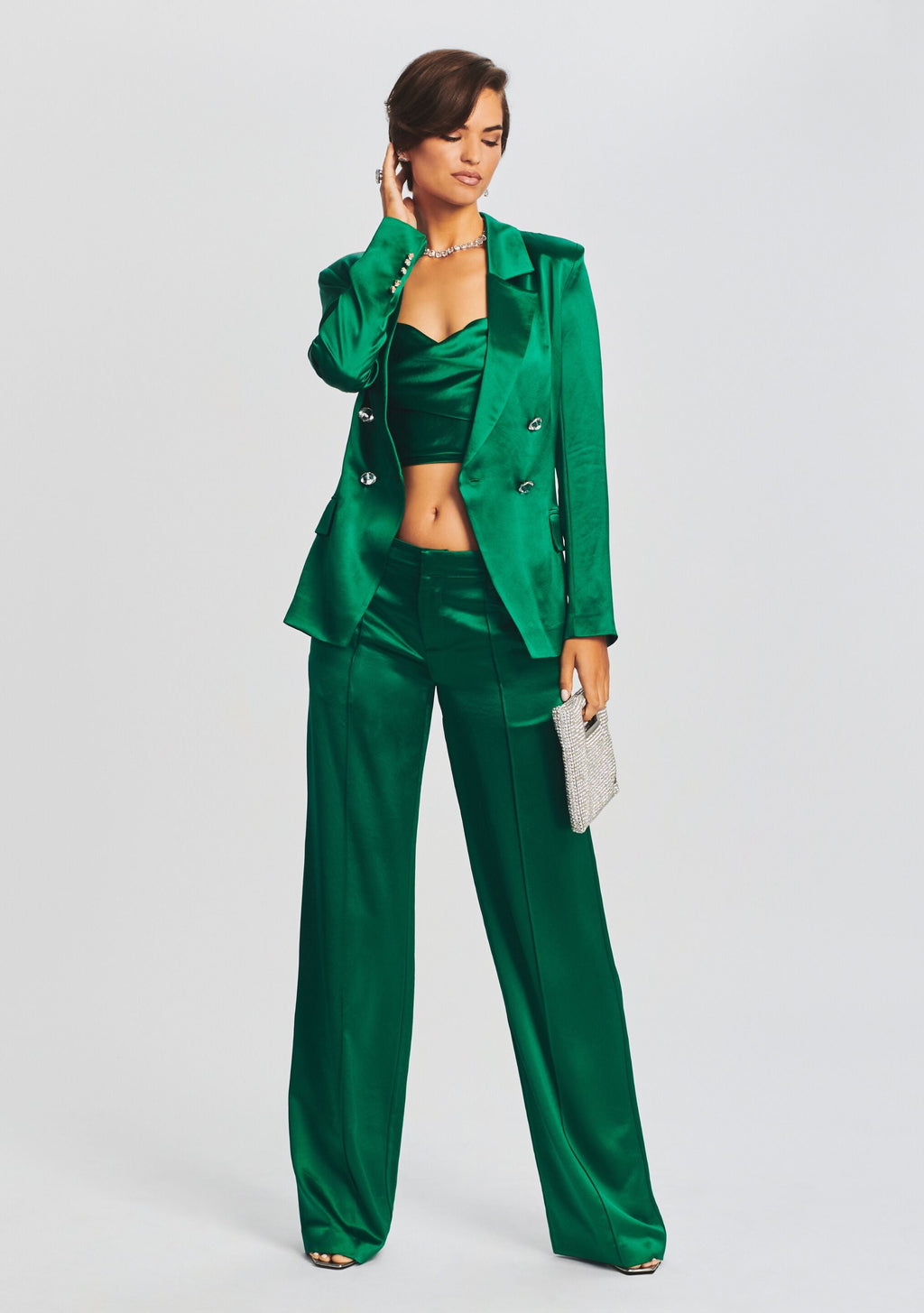 Saige Blazer by retrofête in Emerald, product image 2