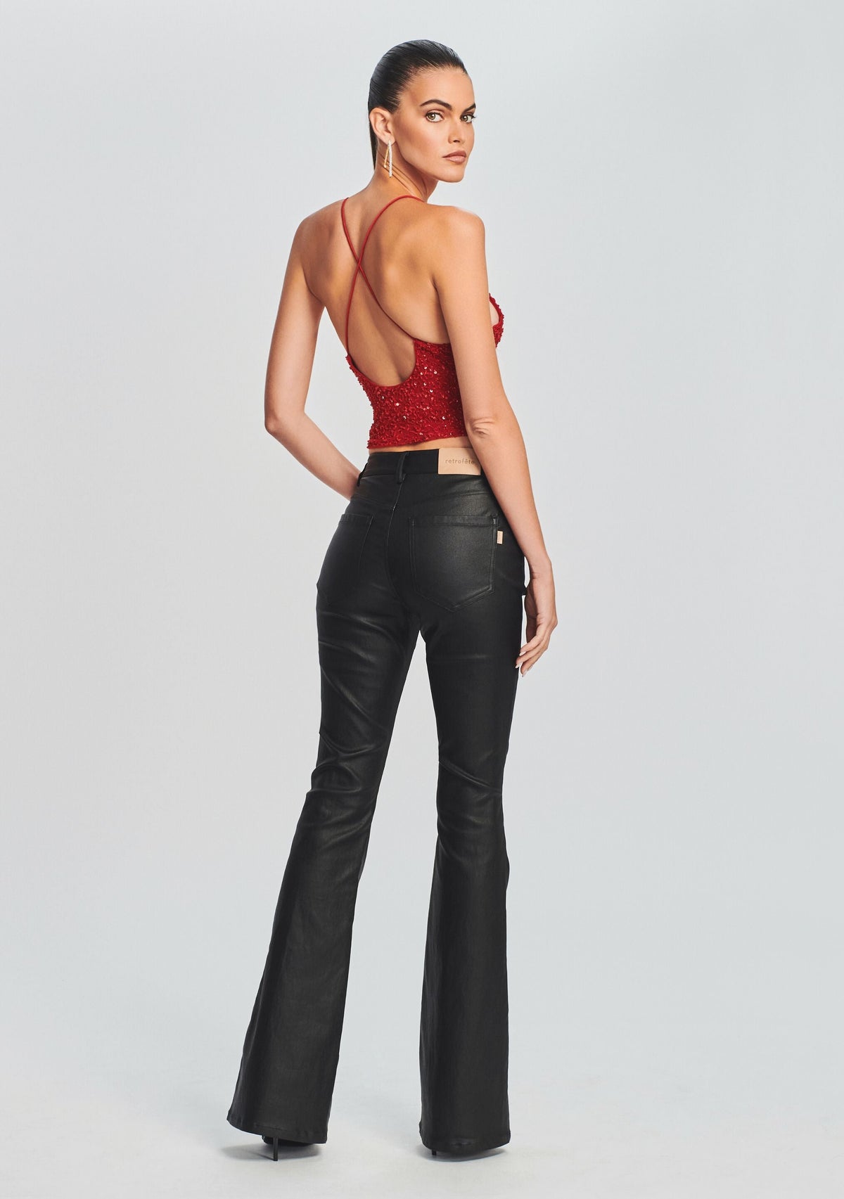 Michal Sequin Top by retrofête in Red, product image 4