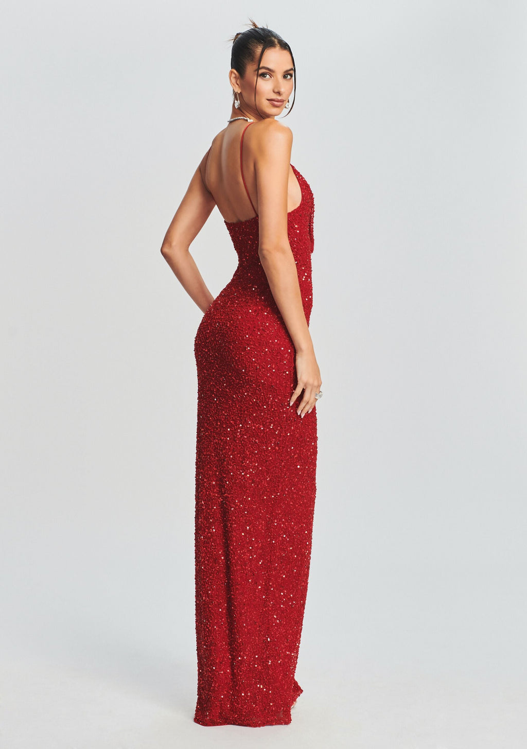 Loretta Sequin Dress by retrofête in Red, product image 4