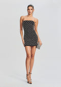 Felicity Embellished Chiffon Dress by retrofête in Black/Silver Grid, product image 1