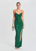 Loretta Sequin Dress by retrofête in Emerald, product image 1
