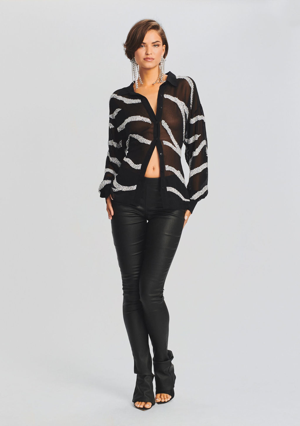 Campbell Top by retrofête in Shiny Silver Zebra, product image 2