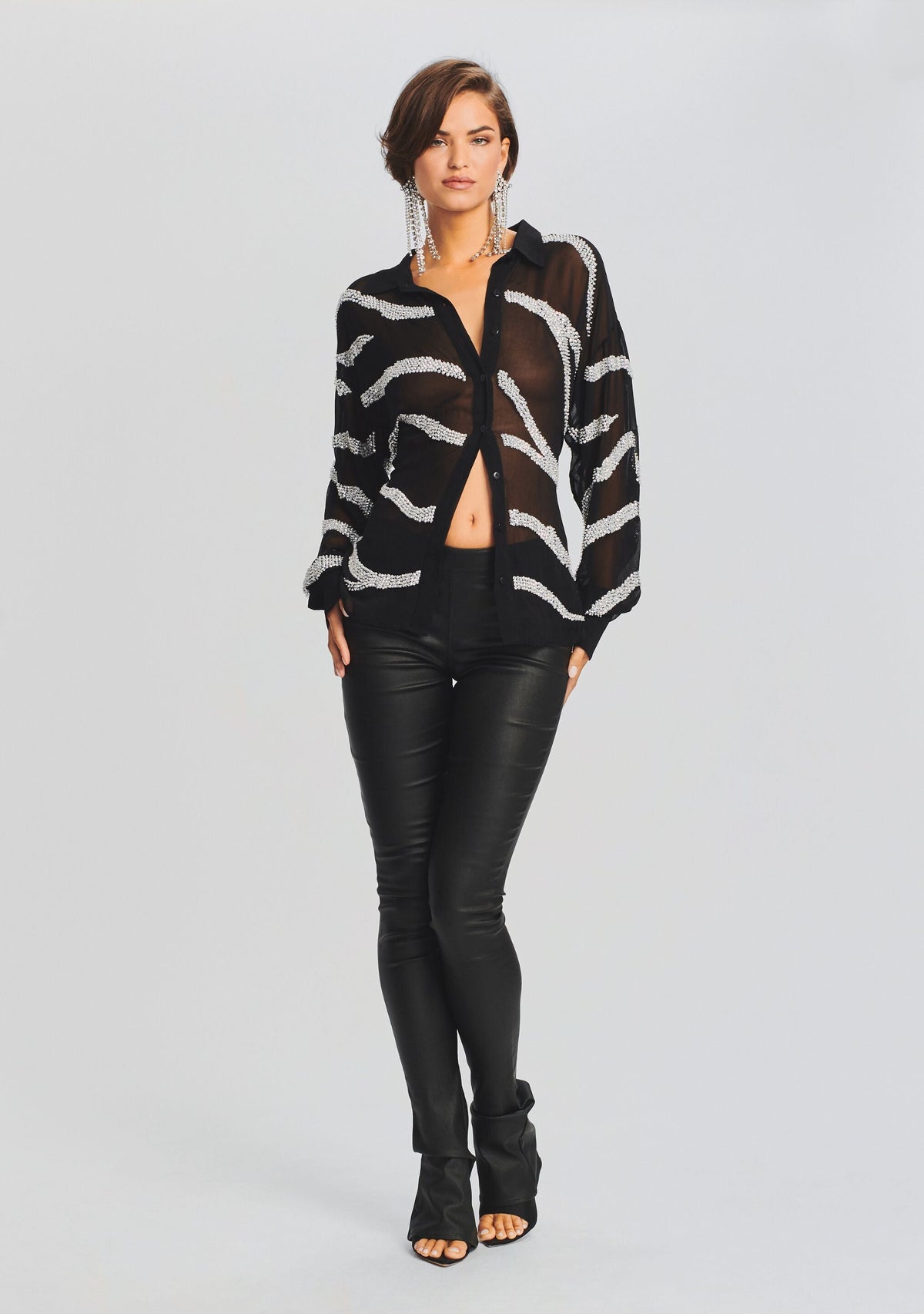 Campbell Top by retrofête in Shiny Silver Zebra, product image 2