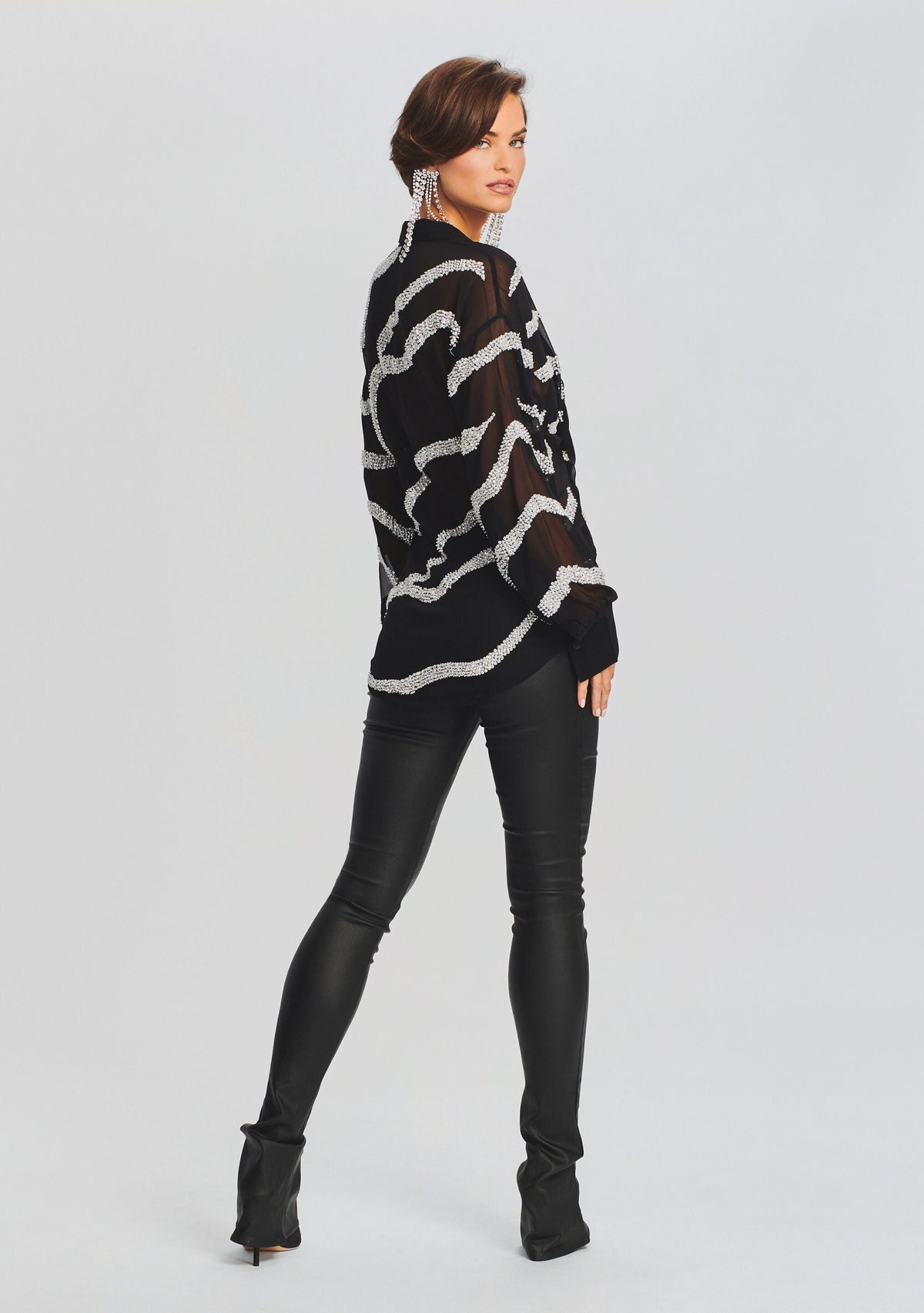 Campbell Top by retrofête in Shiny Silver Zebra, product image 4