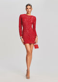 Nikki Sequin Dress by retrofête in Red, product image 1