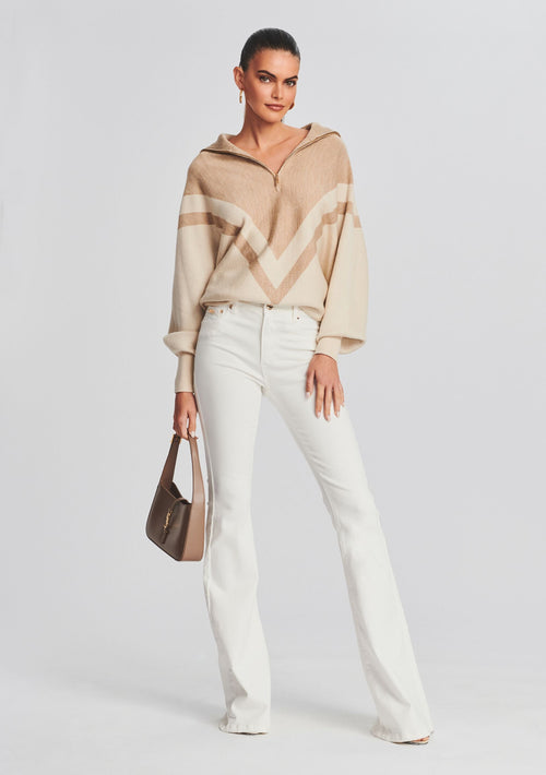 Abi Sweater by SEROYA in Light Beige/Dark Beige, product image 2