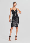 Amber Sequin Knit Dress by retrofête in Black, product image 1