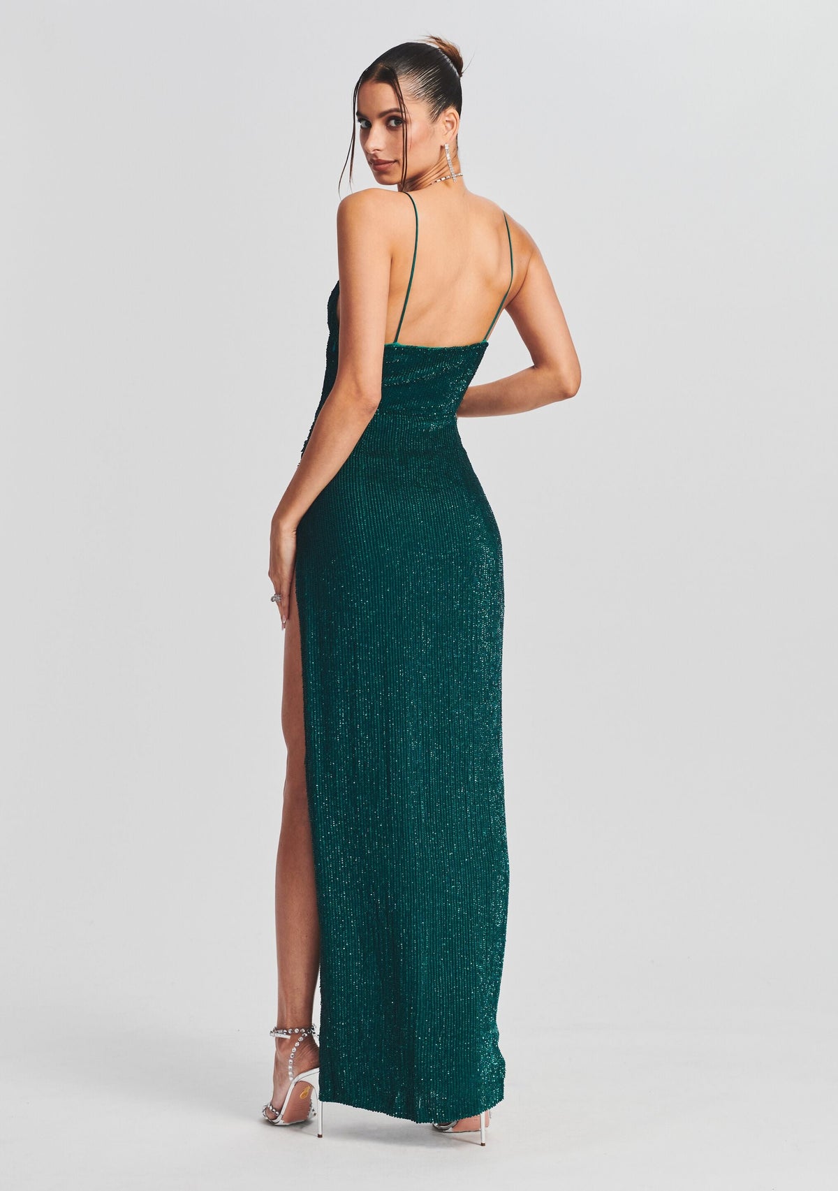 Katya Sequin Dress by retrofête in Green, product image 4