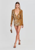 Lucia Sequin Crochet Dress by retrofête in Ginger, product image 1