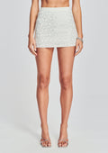 Shirley Embellished Knit Skirt by retrofête in White/Silver, product image 1