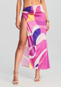Gav Silk Skirt by retrofête in Pink Geo, product image 1