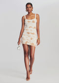 Isla Dress by SEROYA in Tan White Tie Dye, product image 1
