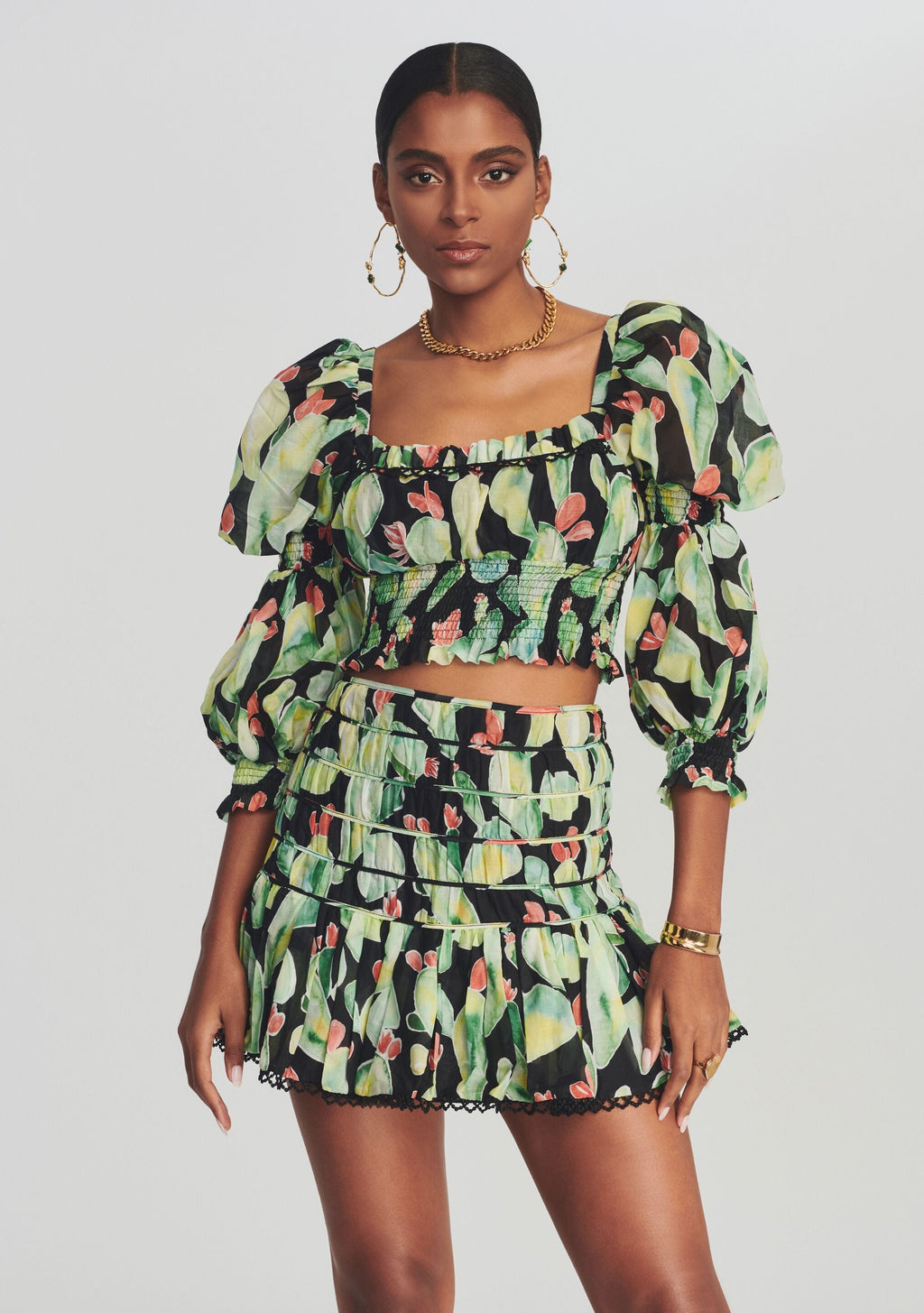 Gia Short Skirt by Charo Ruiz in Black Print, product image 6