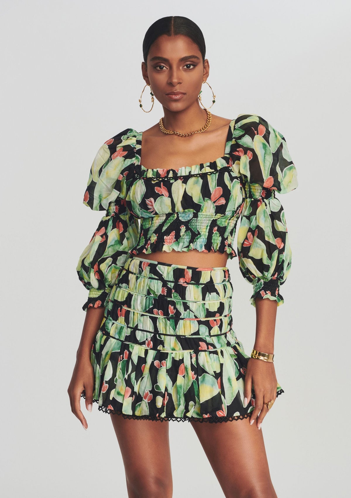 Gia Short Skirt by Charo Ruiz in Black Print, product image 6