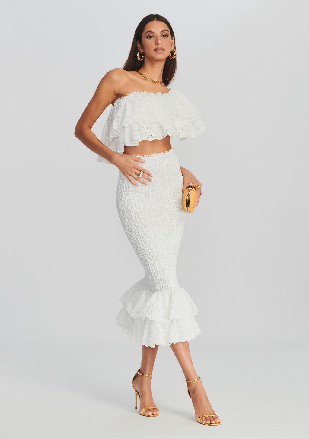 Lilliana Long Skirt by Charo Ruiz in White, product image 3