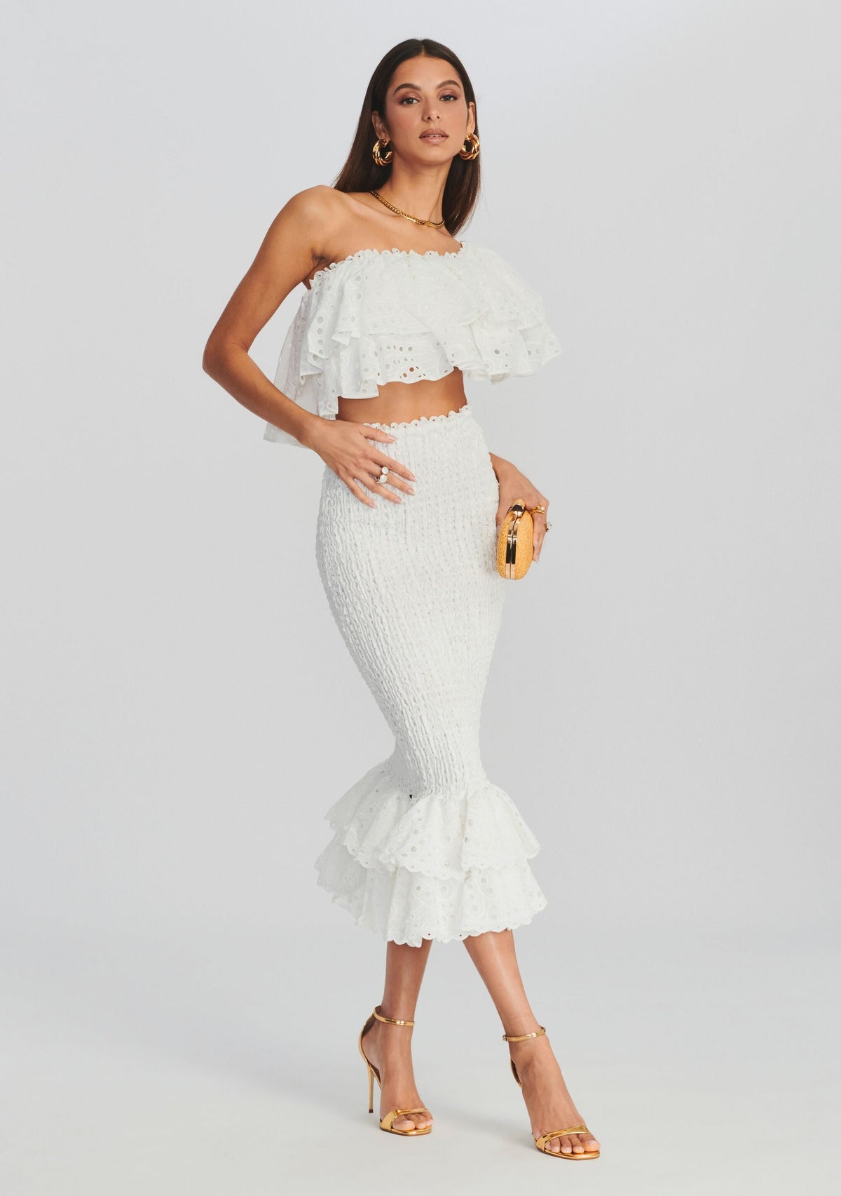 Lilliana Long Skirt by Charo Ruiz in White, product image 3