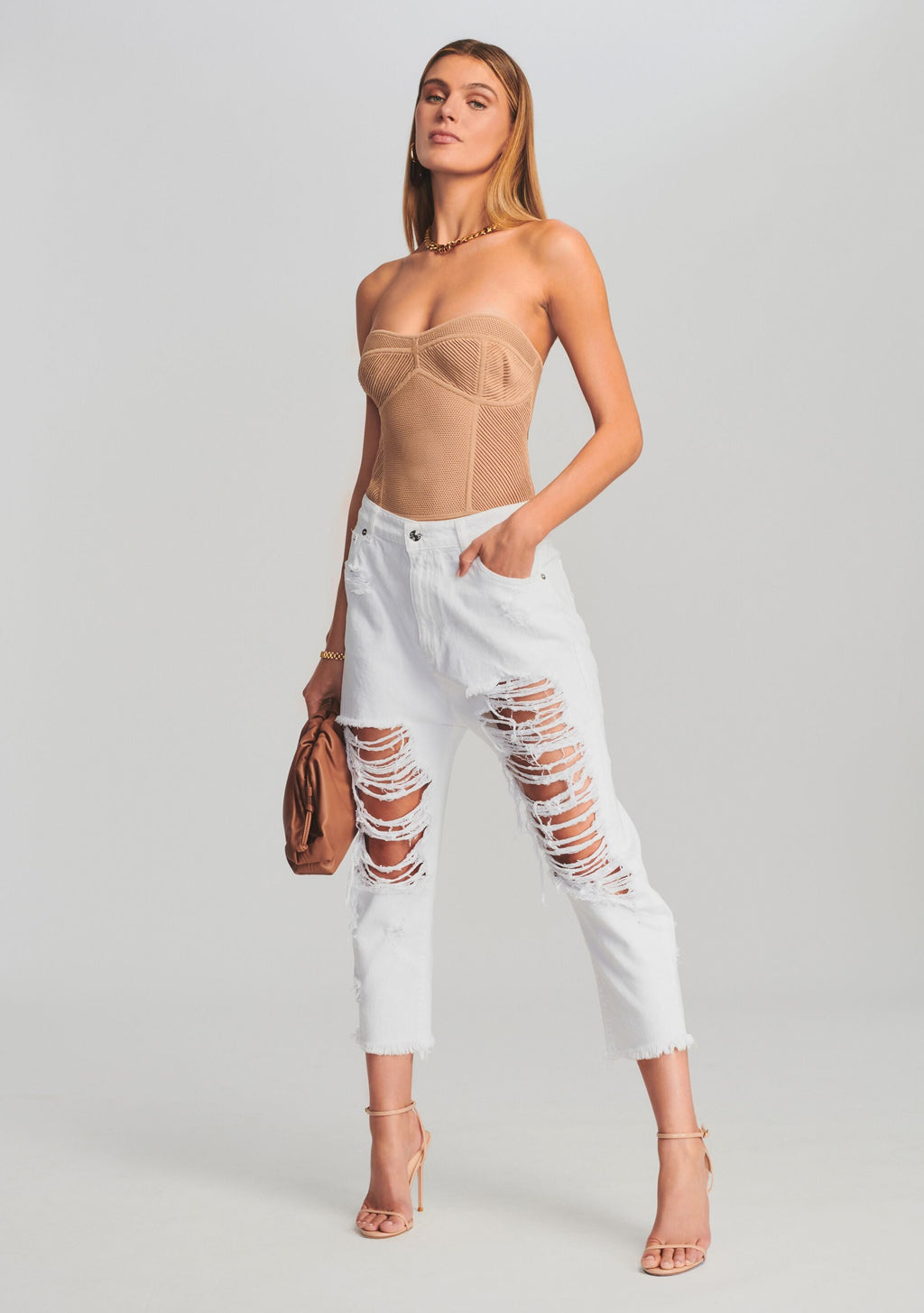 Lena Bodysuit by retrofête in Nude, product image 7