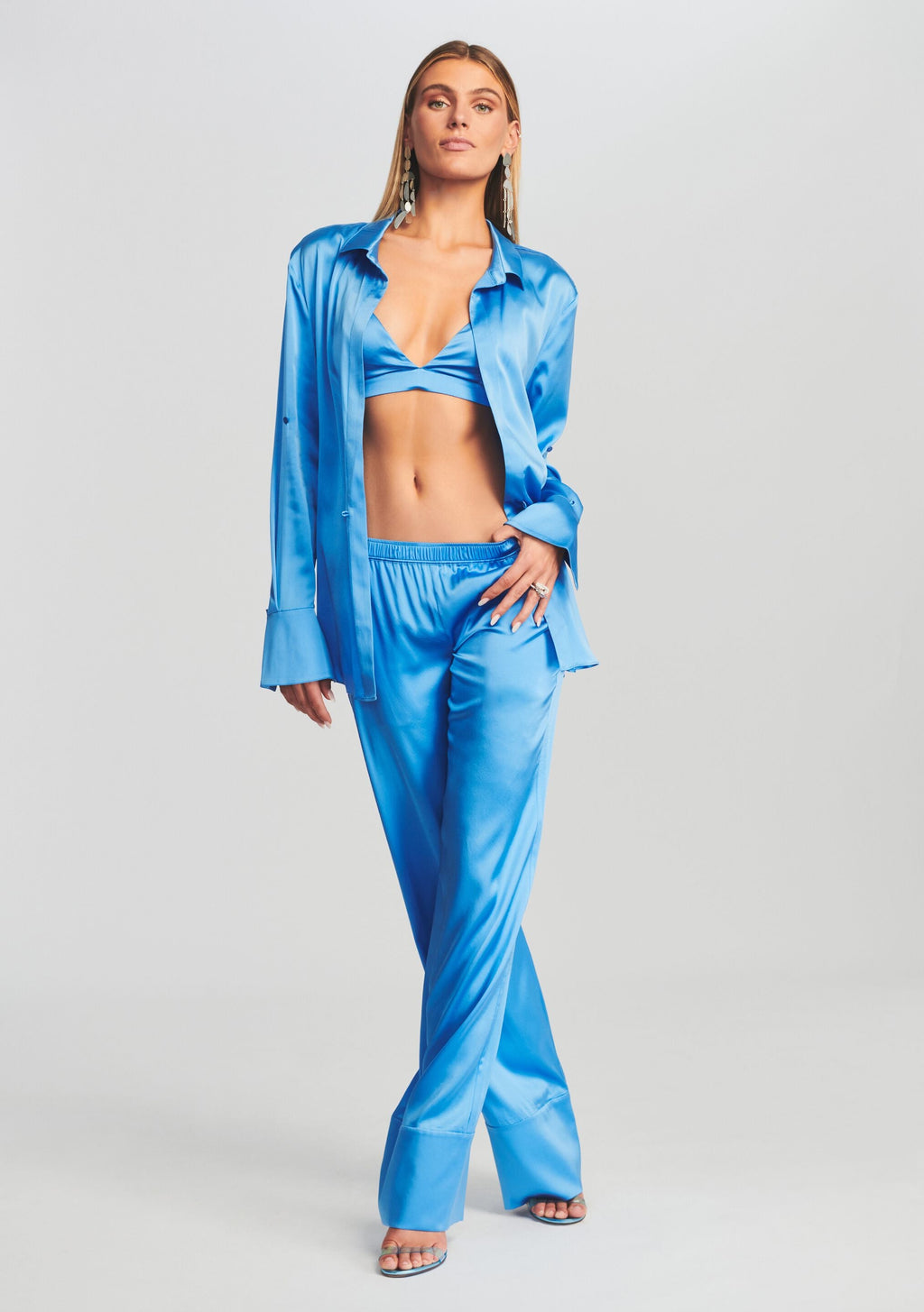 Iris Silk Bralette by SEROYA in Marina, product image 2