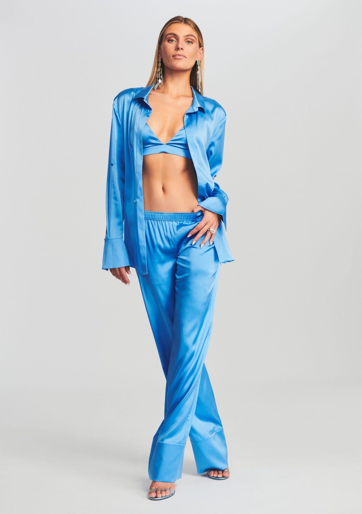 Iris Silk Bralette by SEROYA in Marina, product image 2