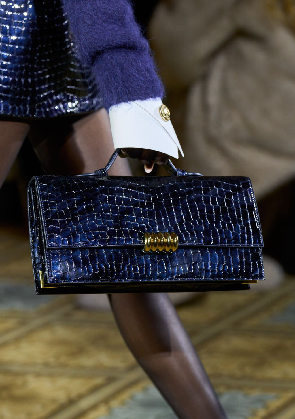 Phoebe Clutch by retrofête in Navy Croco, product image 2