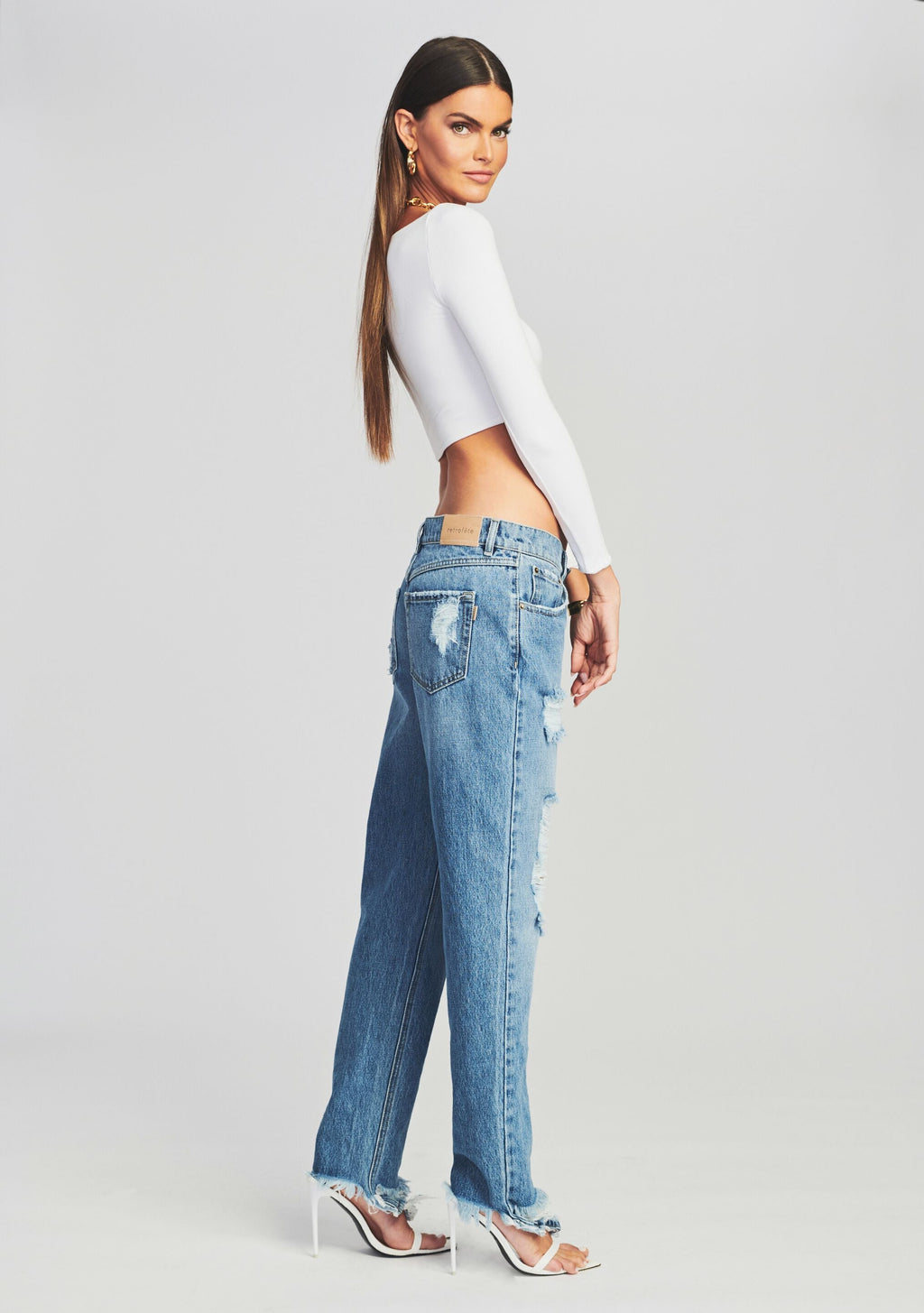Maggie Low Rise Jean by retrofête in Coast, product image 3