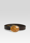 Dagmar High Waist Leather Belt by retrofête in Tiger Eye/ Brown, product image 1