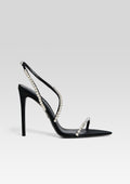 Erminia Embellished Sandal by retrofête in Black/Crystal, product image 1
