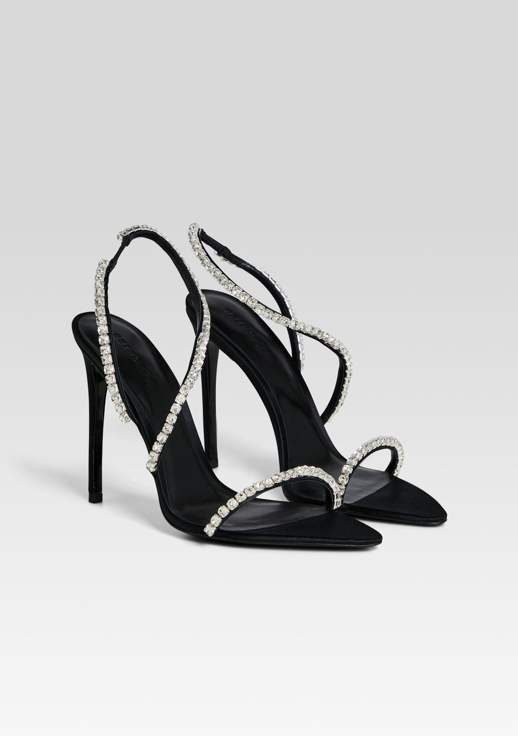 Erminia Embellished Sandal by retrofête in Black/Crystal, product image 3