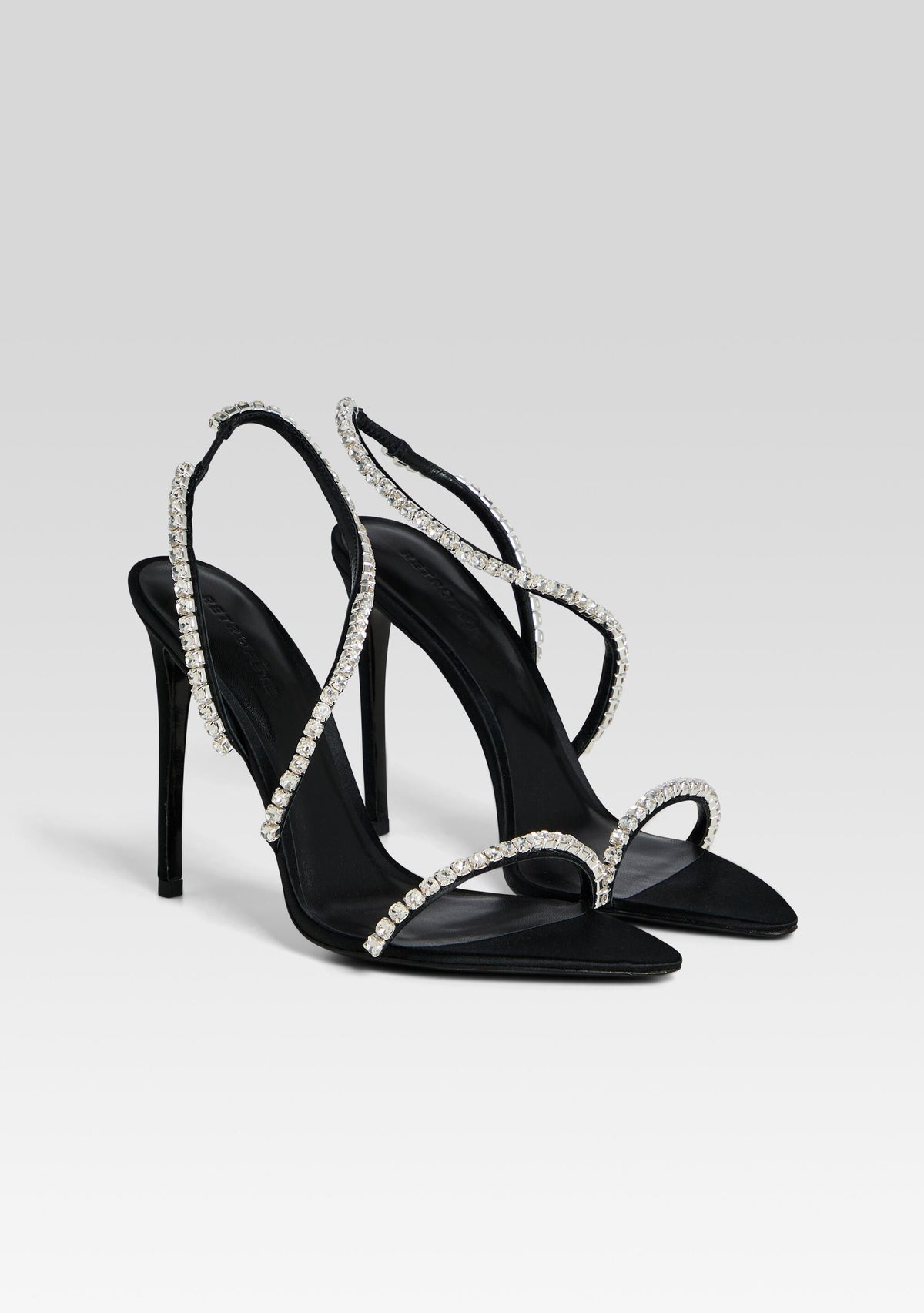 Erminia Embellished Sandal by retrofête in Black/Crystal, product image 3