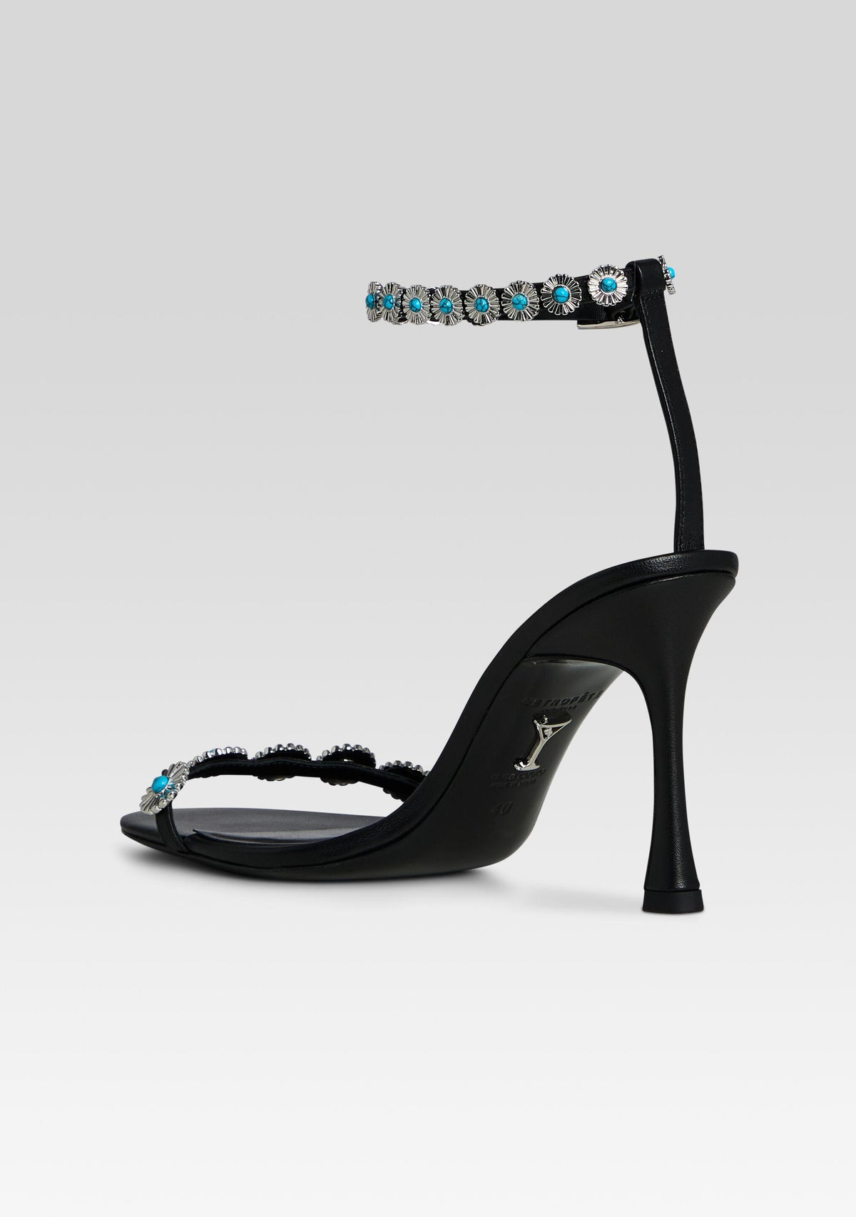 Felice Embellished Heel by retrofête in Black/Turquoise, product image 4