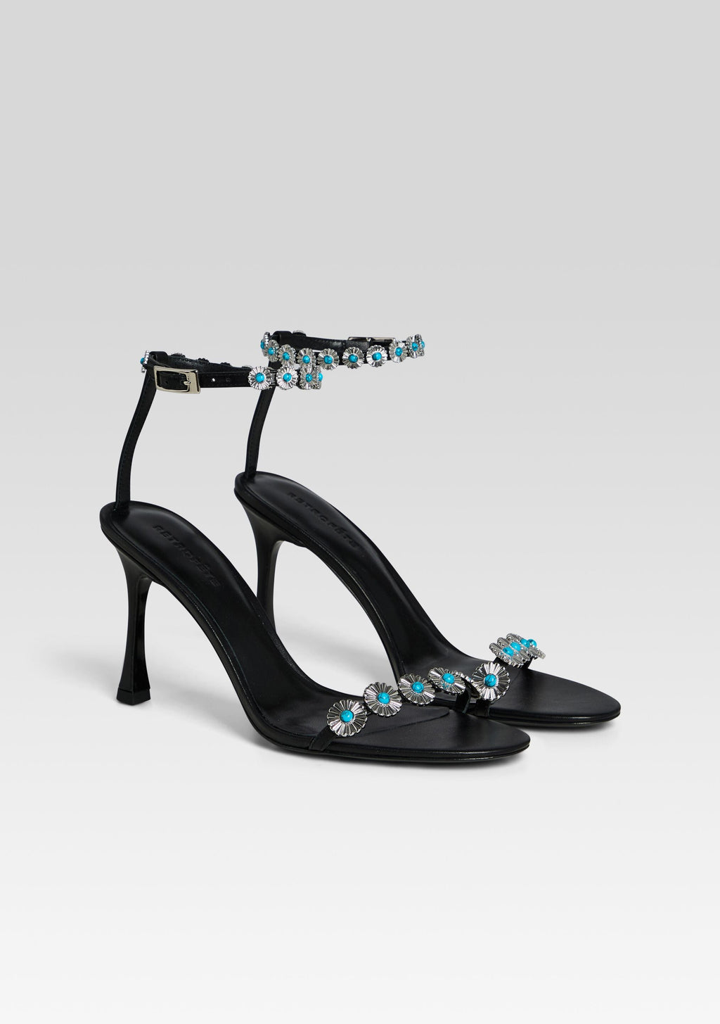 Felice Embellished Heel by retrofête in Black/Turquoise, product image 3