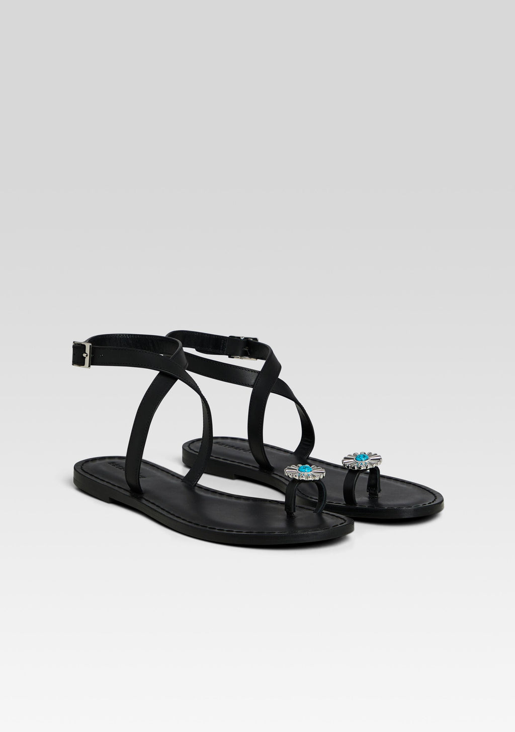 Grazia Sandal by retrofête in Black/Turquoise, product image 4