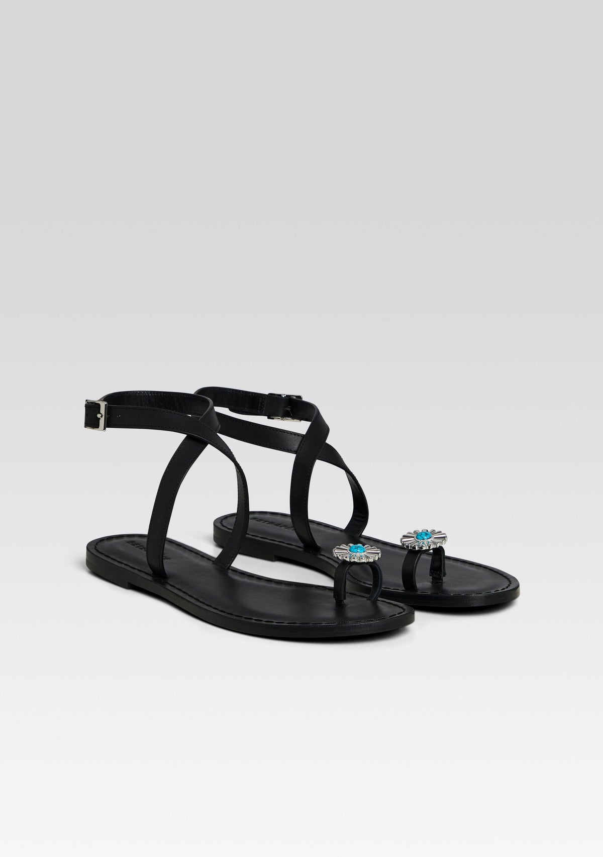 Grazia Sandal by retrofête in Black/Turquoise, product image 4