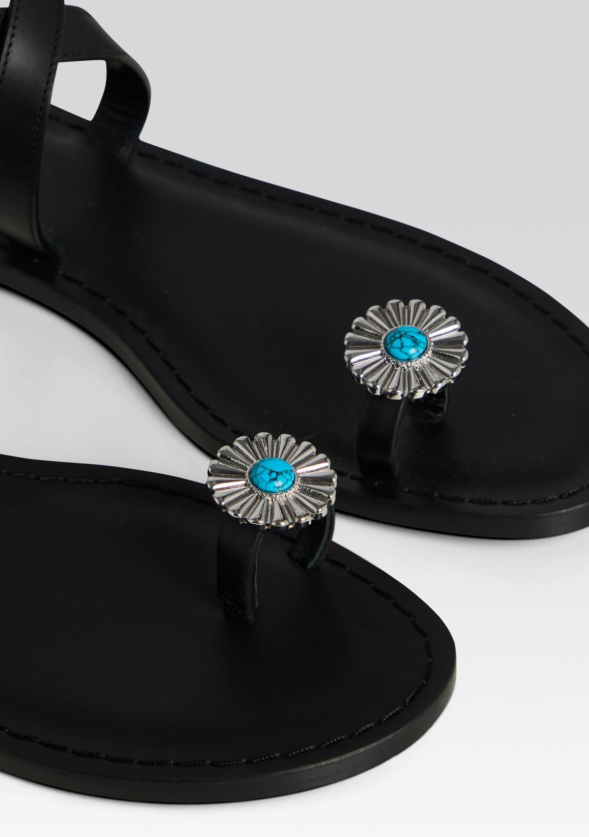 Grazia Sandal by retrofête in Black/Turquoise, product image 3