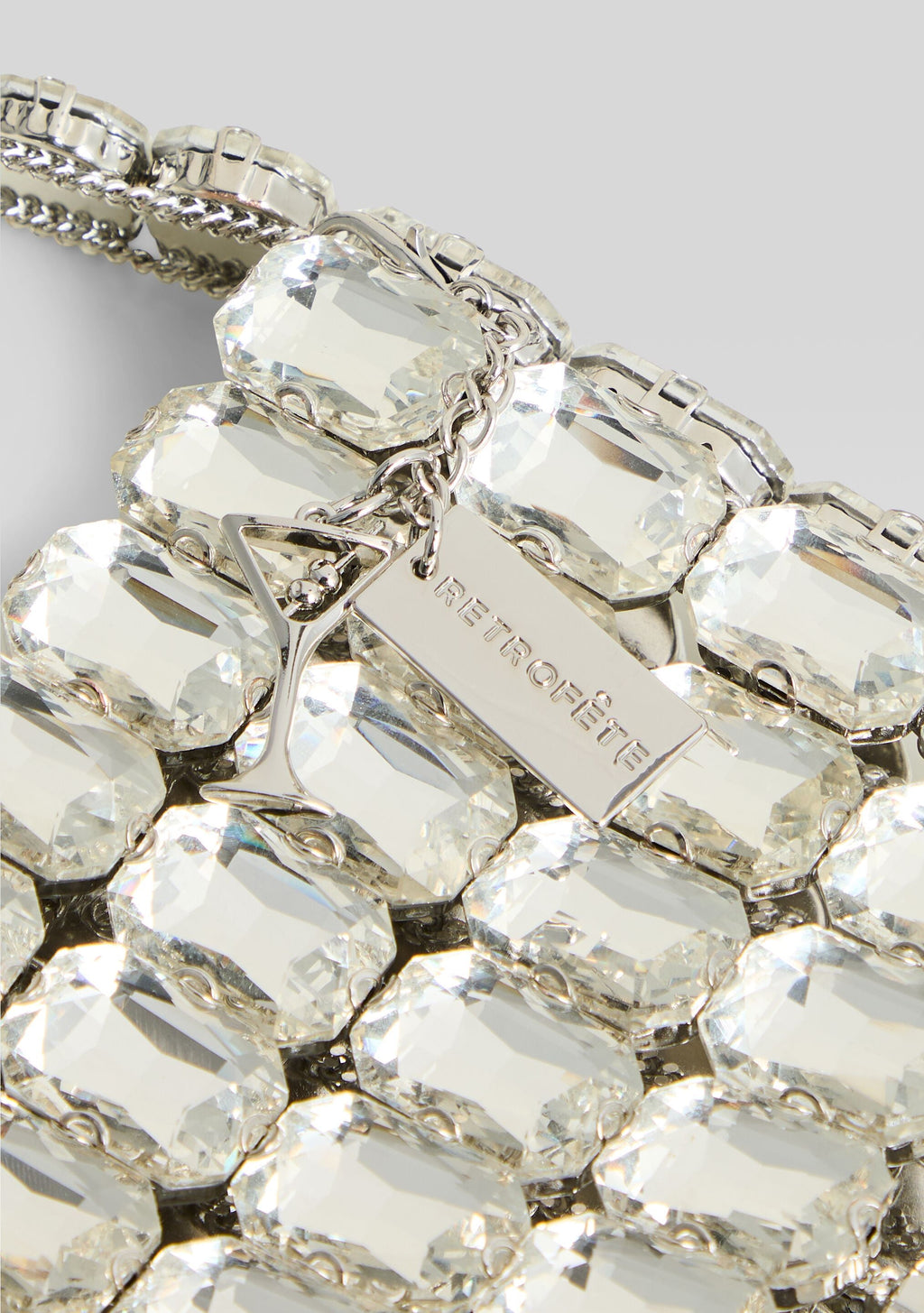 Malka Rhinestone Bag by retrofête in Silver, product image 2