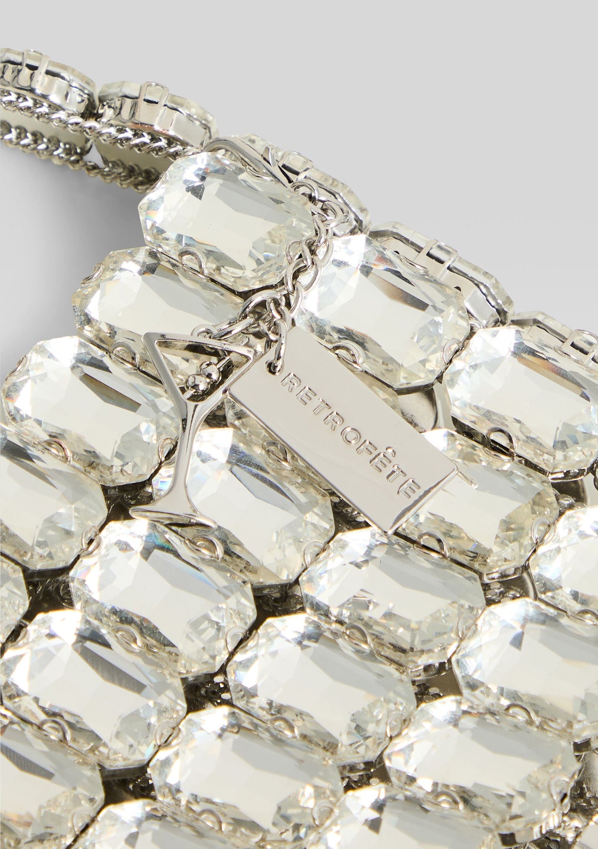 Malka Rhinestone Bag by retrofête in Silver, product image 2