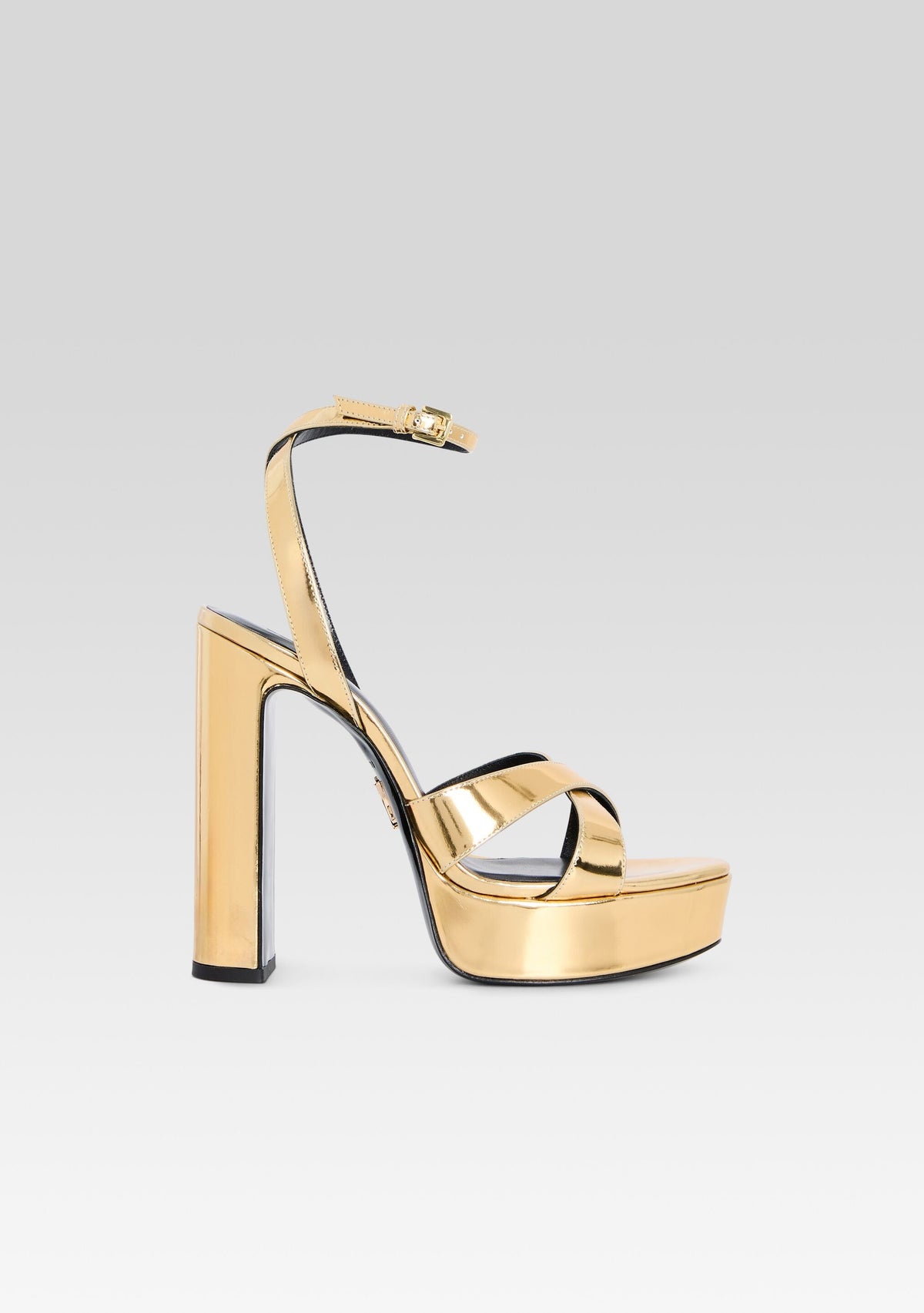 Melodia Platform Sandal by retrofête in Gold Mirror, product image 1