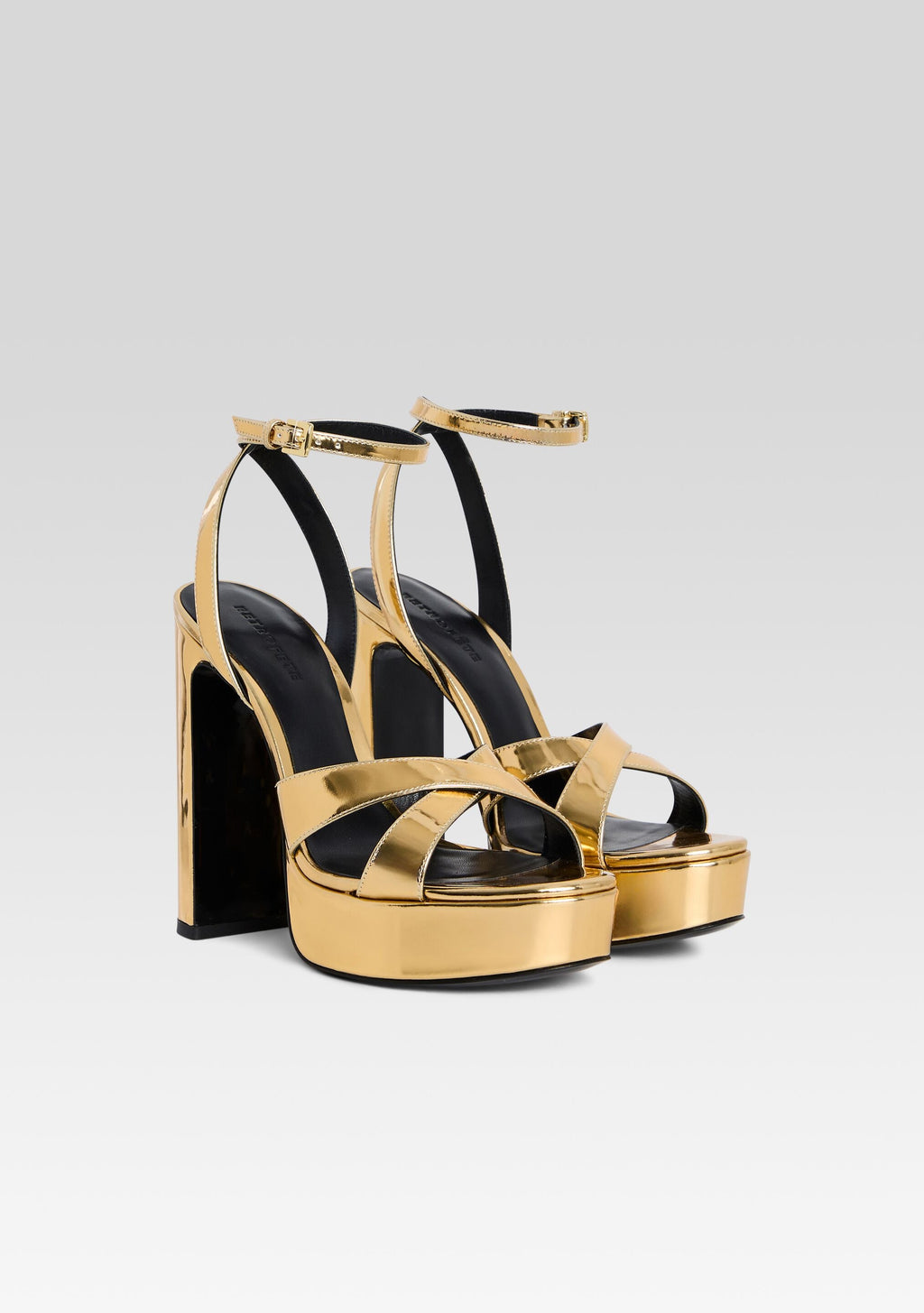 Melodia Platform Sandal by retrofête in Gold Mirror, product image 4