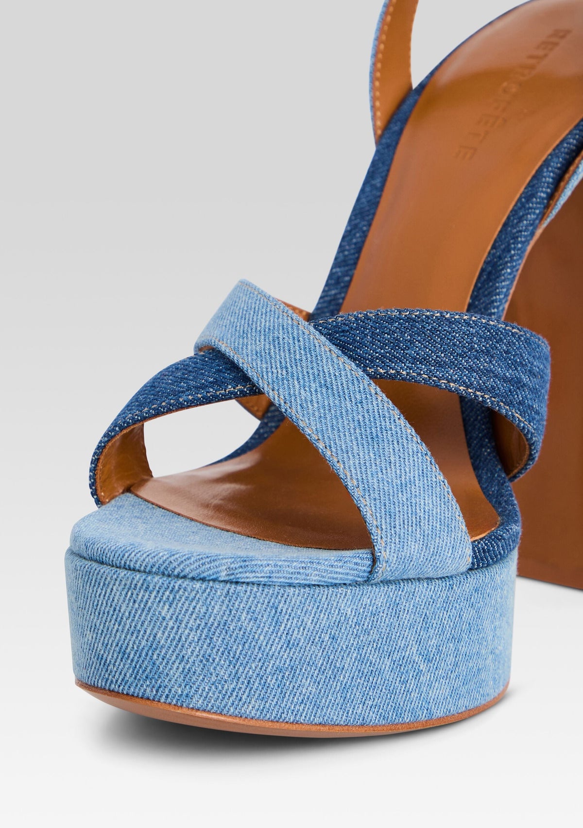 Melodia Platform Sandal by retrofête in Two Tone Denim, product image 3