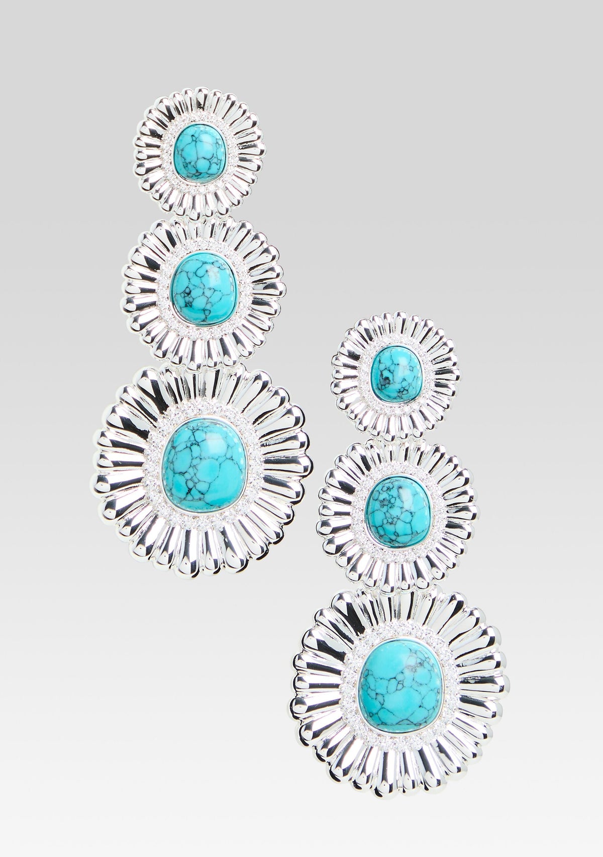 Orabella Turquoise Earrings by retrofête in Turquoise/Silver, product image 1