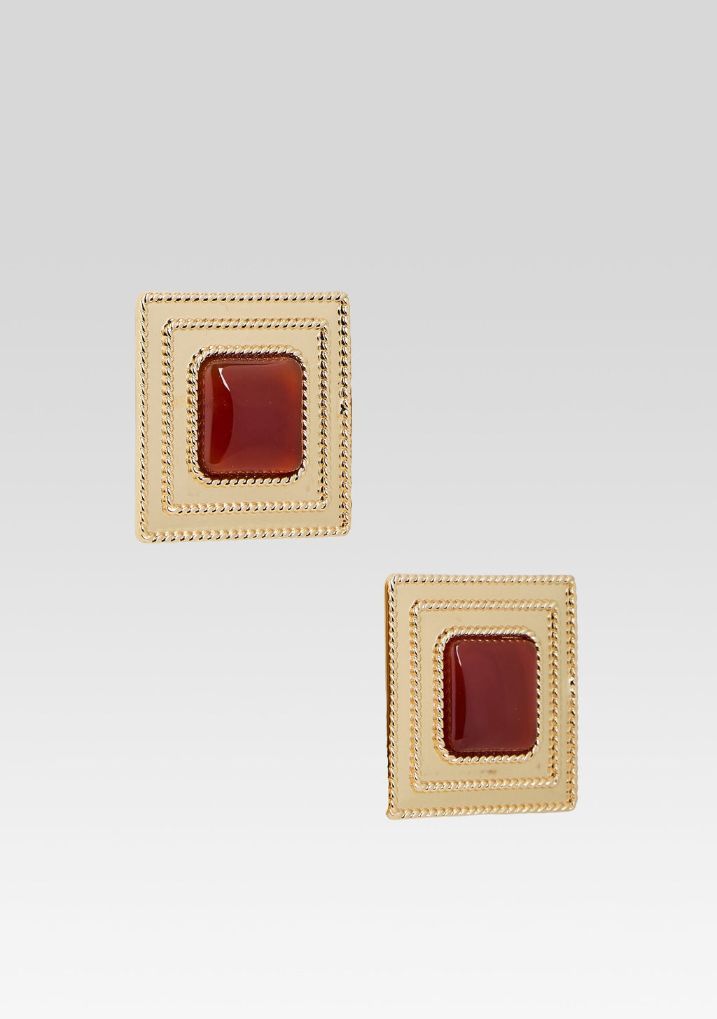 Umbriana Gemstone Earrings by retrofête in Red/Gold, product image 2