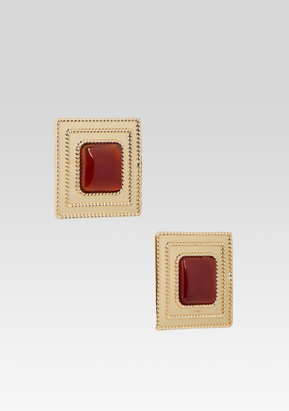 Umbriana Gemstone Earrings by retrofête in Red/Gold, product image 2