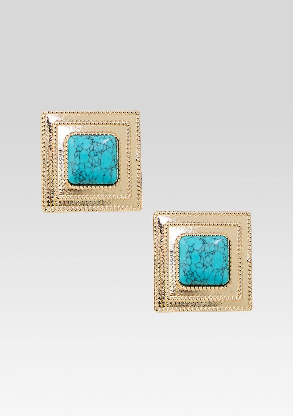Umbriana Turquoise Earrings by retrofête in Turquoise/Gold, product image 1