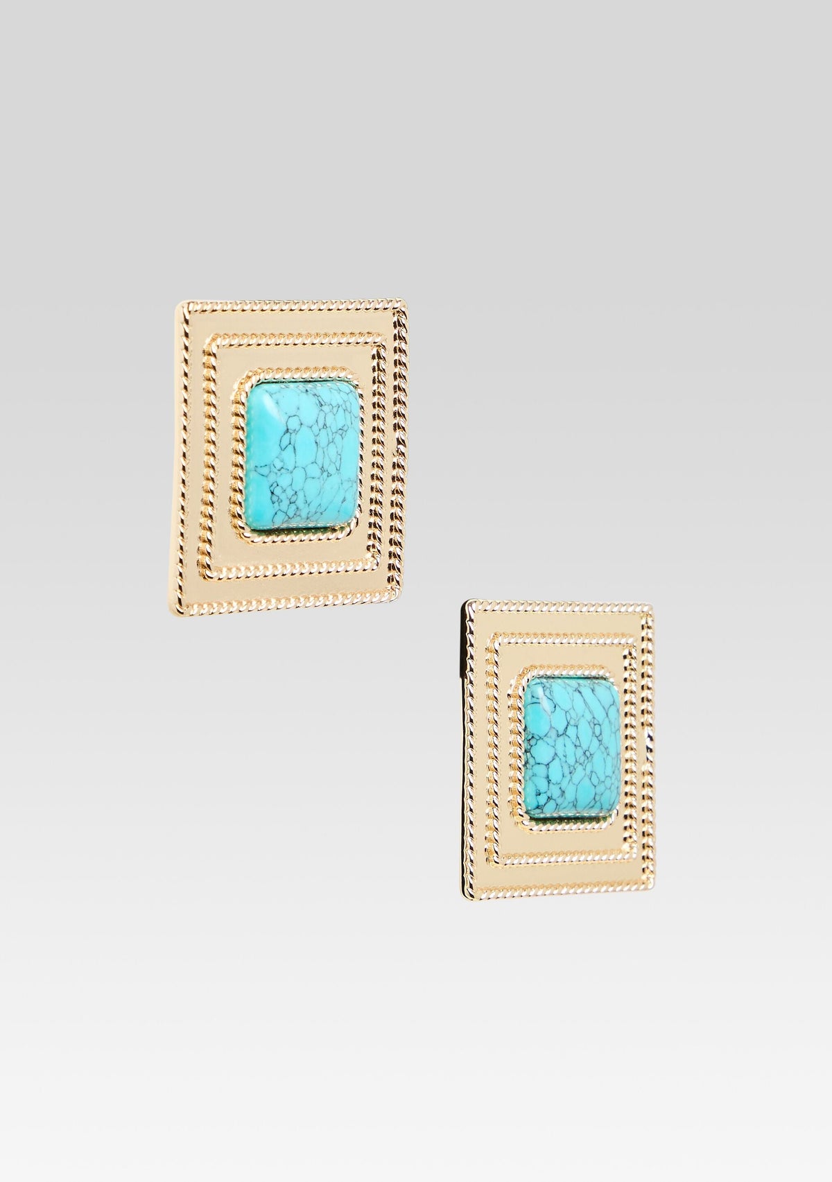 Umbriana Turquoise Earrings by retrofête in Turquoise/Gold, product image 2