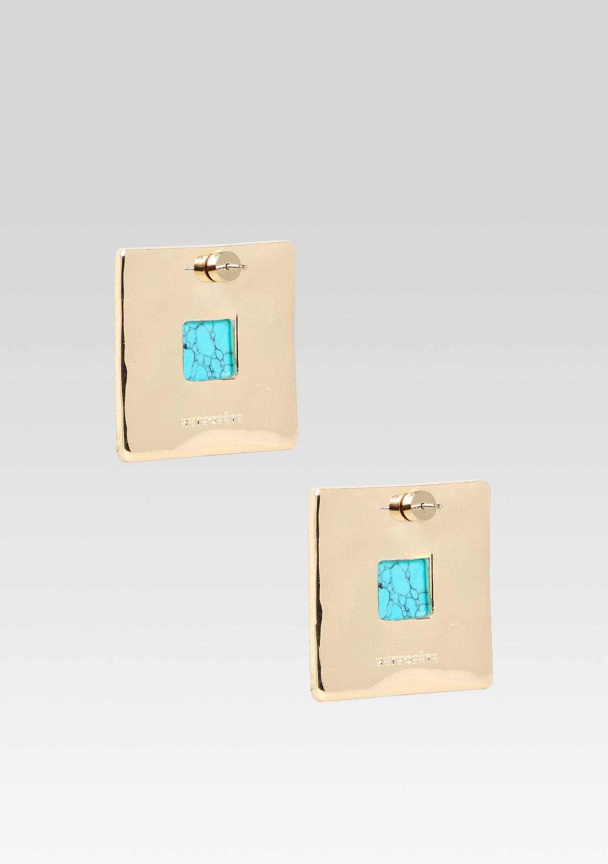 Umbriana Turquoise Earrings by retrofête in Turquoise/Gold, product image 3