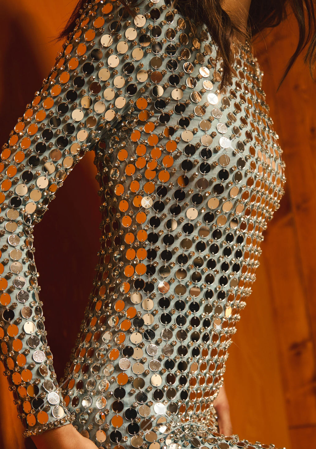 Rialta Sequin Dress by retrofête in Ice Blue, product image 2